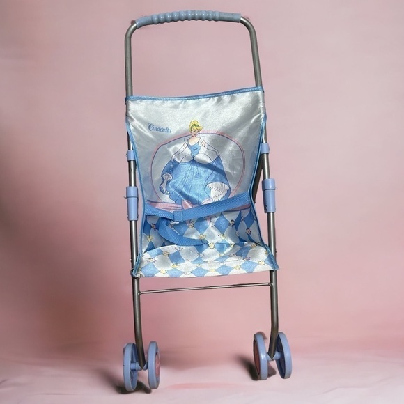 Cinderella Baby Stroller Toy Disney Blue Foldable Rare Hard to Find - Picture 1 of 10